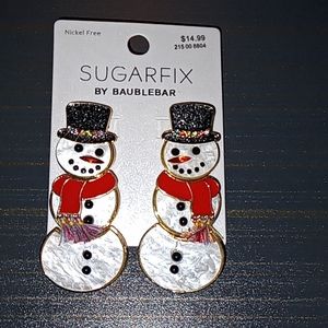 Sugarfix by Baublebar dangle snowman earrings discontinued